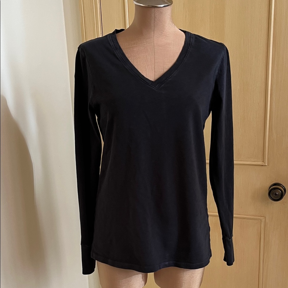 AMERICAN GIANT Casual Base Layer 100% Supima Cotton V-Neck Unisex Black Top M
